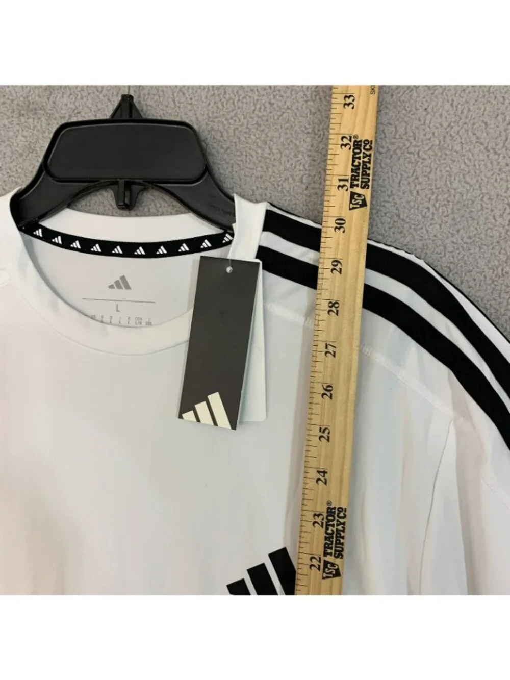 NWT Adidas M Men's L Active Short Sleeve Tee Shirt Black striped